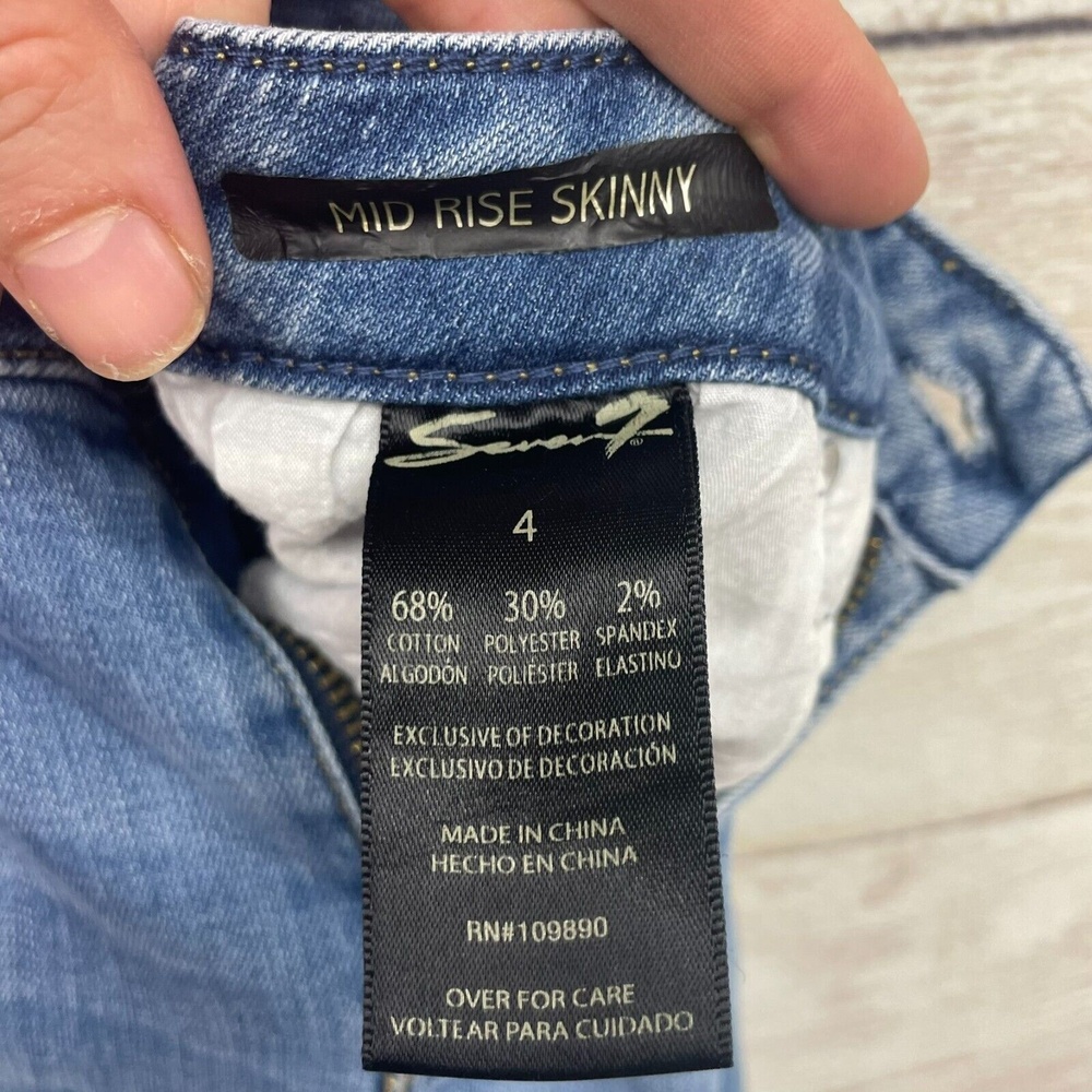 Seven 7 Vancouver Mid Rise Skinny Floral Embroidered Novelty Jeans denim Size 4 - Picture 5 of 10